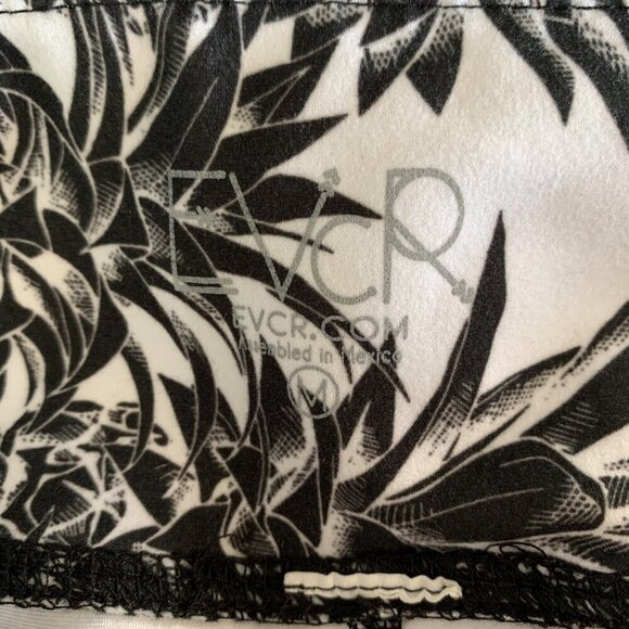 EVCR Leggings Medium Black White Pineapple Print High Waist Athleisure - Picture 3 of 3
